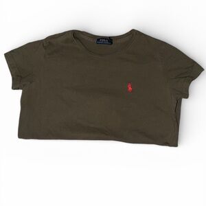 Polo by Ralph Lauren Olive Green Short Sleeve Tee
With Red Logo.